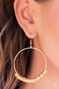 Paparazzi "Retro Ringleader" Gold Fashion Fix Earrings Paparazzi Jewelry