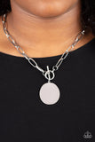 Paparazzi "Tag Out" Silver Necklace & Earring Set Paparazzi Jewelry