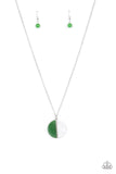 Paparazzi "Elegantly Eclipsed" Green Necklace & Earring Set Paparazzi Jewelry