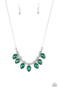 Paparazzi "Crown Jewel Couture" Green Necklace & Earring Set Paparazzi Jewelry