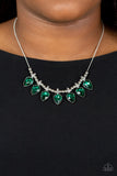 Paparazzi "Crown Jewel Couture" Green Necklace & Earring Set Paparazzi Jewelry