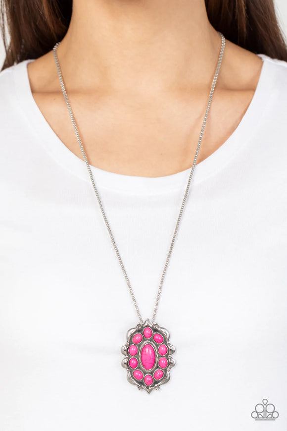 Paparazzi Super Mom Pink Necklace & Earring Set