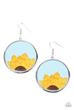 Paparazzi "Sun-Kissed Sunflowers" Blue Earrings Paparazzi Jewelry