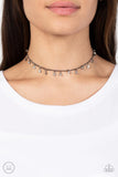 Paparazzi "Bringing Sparkles Back" Black Choker Necklace & Earring Set Paparazzi Jewelry