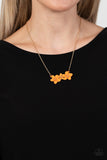 Paparazzi "Petunia Picnic" Orange Necklace & Earring Set Paparazzi Jewelry