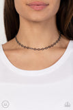 Paparazzi "Keepin it Chic" Black Choker Necklace & Earring Set Paparazzi Jewelry