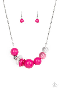 Paparazzi "Bauble Bonanza" Pink Necklace & Earring Set Paparazzi Jewelry