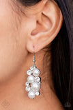 Paparazzi "Fond of Baubles" White Fashion Fix Earrings Paparazzi Jewelry