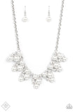 Paparazzi "Renown Refinement" Fashion Fix White Necklace & Earring Set Paparazzi Jewelry