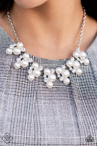 Paparazzi "Renown Refinement" Fashion Fix White Necklace & Earring Set Paparazzi Jewelry