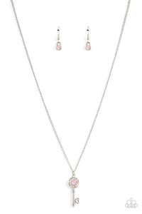 Paparazzi "Prized Key Player" Pink Necklace & Earring Set Paparazzi Jewelry