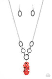 Paparazzi "Mystical Mineral" Red Necklace & Earring Set Paparazzi Jewelry
