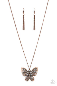 Paparazzi "Butterfly Boutique" Copper Necklace & Earring Set Paparazzi Jewelry
