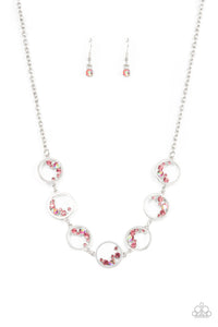 Paparazzi "Blissfully Bubbly" Pink Necklace & Earring Set Paparazzi Jewelry