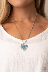 Paparazzi "Heart Full of Luster" Blue Necklace & Earring Set Paparazzi Jewelry
