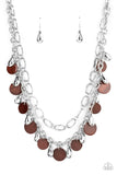 Paparazzi "Beachfront Fabulous" Brown Necklace & Earring Set Paparazzi Jewelry