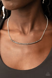 Paparazzi "Collar Poppin Sparkle" Silver Necklace & Earring Set Paparazzi Jewelry