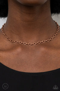Paparazzi "Keepin it Chic" Copper Choker Necklace & Earring Set Paparazzi Jewelry