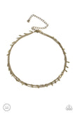 Paparazzi "Monochromatic Magic" Brass Choker Necklace & Earring Set Paparazzi Jewelry