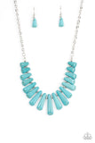 Paparazzi "Mojave Empress" Blue Necklace & Earrings Set Paparazzi Jewelry