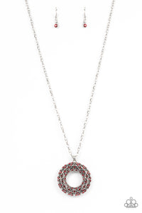 Paparazzi "Wintry Wreath" Red Necklace & Earring Set Paparazzi Jewelry