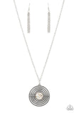 Paparazzi "Targeted Tranquility" White Necklace & Earring Set Paparazzi Jewelry