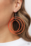 Paparazzi "Colorfully Circulating" Orange Earrings Paparazzi Jewelry