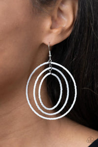 Paparazzi "Colorfully Circulating" White Earrings Paparazzi Jewelry