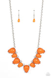 Paparazzi "Pampered Poolside" Orange Necklace & Earring Set Paparazzi Jewelry