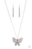 Paparazzi "Butterfly Boutique" Silver Necklace & Earring Set Paparazzi Jewelry