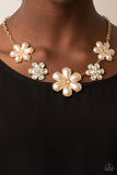 Paparazzi "Fiercely Flowering" Gold Necklace & Earring Set Paparazzi Jewelry
