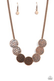 Paparazzi "Flip A Coin" Copper Necklace & Earring Set Paparazzi Jewelry