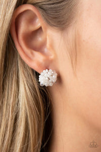 Paparazzi "Bunches Of Bubbly" White Post Earrings Paparazzi Jewelry