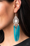 Paparazzi "Pretty in PLUMES" Blue Earrings Paparazzi Jewelry