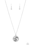 Paparazzi "Head-Spinning Sparkle" Silver Necklace & Earring Set Paparazzi Jewelry