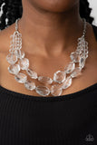 Paparazzi "Icy Illumination" White Necklace & Earring Set Paparazzi Jewelry