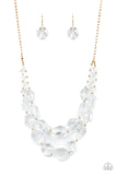 Paparazzi "Icy Illumination" Gold Necklace & Earring Set Paparazzi Jewelry