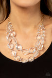 Paparazzi "Icy Illumination" Gold Necklace & Earring Set Paparazzi Jewelry