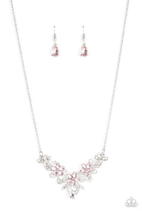 Paparazzi "Floral Fashion Show" Pink Necklace & Earring Set Paparazzi Jewelry