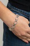 Paparazzi "Date Night Debonair" White Bracelet Paparazzi Jewelry