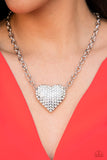 Paparazzi "Heartbreakingly Blingy" White Exclusive Necklace & Earring Set Paparazzi Jewelry