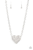Paparazzi "Heartbreakingly Blingy" White Exclusive Necklace & Earring Set Paparazzi Jewelry