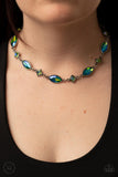 Paparazzi "Prismatic Reinforcements" Green Choker Necklace & Earring Set Paparazzi Jewelry