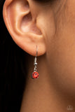 Paparazzi "Twinkly Treasury" Red Necklace & Earring Set Paparazzi Jewelry