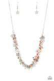 Paparazzi "Fearlessly Floral" Orange Necklace & Earring Set Paparazzi Jewelry