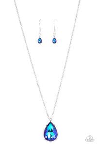 Paparazzi "Illustrious Icon" Blue Necklace & Earring Set Paparazzi Jewelry