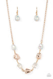 Paparazzi "Inspirational Iridescence" Rose Gold Necklace & Earring Set Paparazzi Jewelry