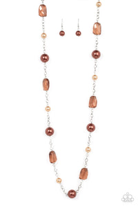 Paparazzi "A-List Appeal" Brown Necklace & Earring Set Paparazzi Jewelry