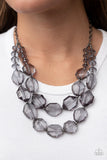 Paparazzi "Icy Illumination" Black Necklace & Earring Set Paparazzi Jewelry