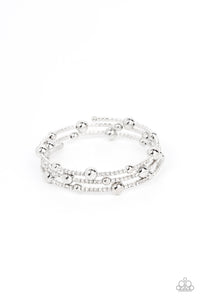 Paparazzi "Spontaneous Shimmer" White Bracelet Paparazzi Jewelry